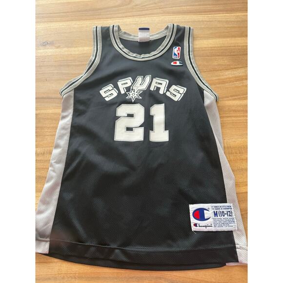 Champion Other - San Antonio Spurs Vintage Boys Jersey Tim Duncan 21 Champion RARE Size 10-12